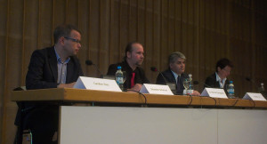 Die NebenklagevertreterInnen (von links nach rechts) Carsten Ilius, Sebastian Scharmer, Dr. Mehmet Daimagüler, Angelika Lex (c) nsu-watch